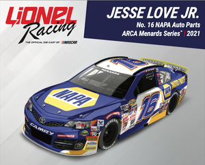 SIGNED 1:24 ARCA WEST CHAMPION JESSE LOVE JR. No. 16 NAPA AUTO PARTS TOYOTA CAMRY